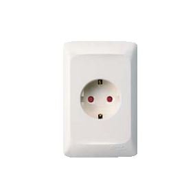 6752 20 ANAM Selix Розетка белая 1-ая с заземлением (широкий суппорт)