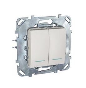 MGU5.0303.18NZD Unica Бел Переключатель 2-клавишный с подсветкой