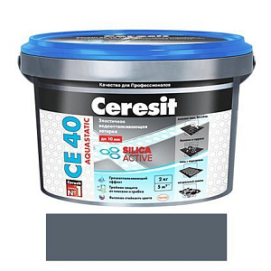 Затирка Ceresit СЕ 40 Aquastatic графит (ведро 2кг)