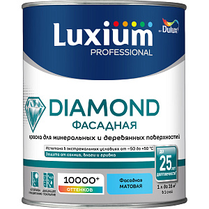 Краска Luxium Diamond Facade гладкая полуматовая база BW 1л