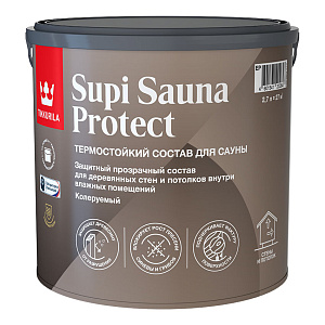 Защитный состав Tikkurila Supi Sauna Protect Тиккурила Супи сауна протект ЕР полуматовый 2,7л