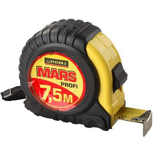 Рулетка STAYER MARS Profi обрезиненный корпус (длина 7,5м)