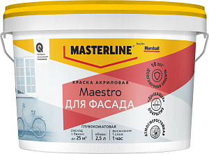 Краска Masterline Maestro фасадная акриловая глубокоматовая база ВW (2.5 л)