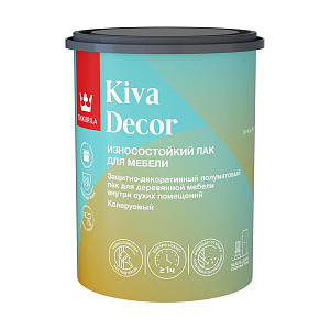 Лак для дерева Kiva Decor Кива Декор TIKKURILA акрилатный полуматовый база EP 0,9л