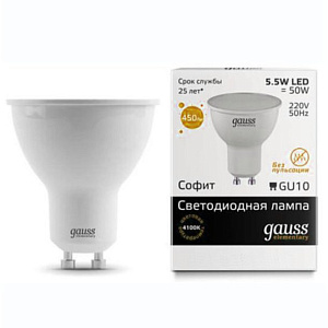 Лампа Gauss LED Elementary MR16 GU10 5.5W 2700К 