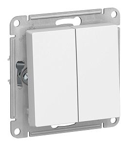 Выключатель Schneider Electric ATLASDESIGN 2-клавишный, скрытый монтаж, белый