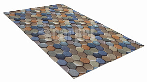 Коврик ICARPET PRINT вырезной антискользящий СОТЫ 3D МИКС 60Х100
