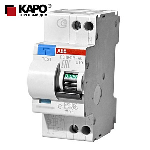 Дифференциальный автомат ABB 1P+N 10A (C10) 4,5kA 30mA DSH941R