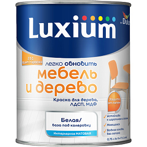 Краска Luxium Мебель и Дерево матовая база BW 0,75л