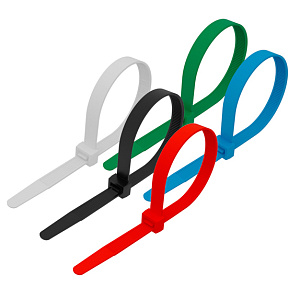 Хомут-стяжка REXANT нейлоновая 200x3,6мм цветная упаковка 25шт