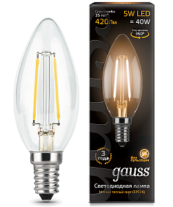 Лампа Gauss LED Filament Candle E14 5W 2700K