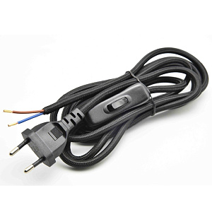 Шнур с выключателем WIRE+304 switch 1.8m (2х0,75) BK