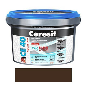 Затирка Ceresit СЕ 40 Aquastatic темно-коричневая (ведро 2кг)
