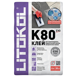 Клей Litokol Litoflex смесь К80 серая 25 кг