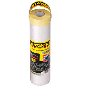 Пленка STAYER Профи защитная с клейкой лентой HDPE 10мкм/9мкм 2,1*15м