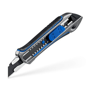 Нож ЗУБР Титан-А металлический обрезиненный с автостопом Профессионал 18мм