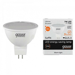 Лампа Gauss LED Elementary MR16 GU5.3 7W 4100К