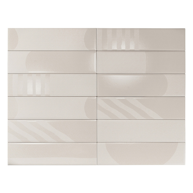 Керамогранит Малый формат Smile Tile Ривера Молочный белый 7,5*30