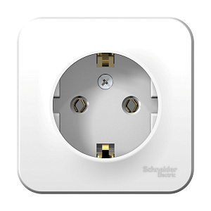 Розетка Schneider Electric BLANCA 1-м с заземлением 16А открытый монтаж белый BLNRA010211 без шторок