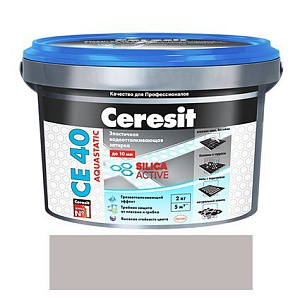 Затирка Ceresit СЕ 40 Aquastatic серебристо-серая (ведро 2кг)