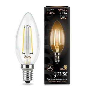 Лампа Gauss Filament Свеча E14 7Вт 2700К