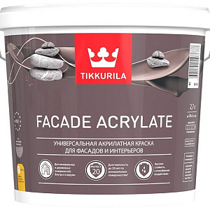 Краска Tikkurila Facade Acrylate база С для фасадов 2,7л