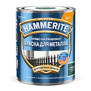 Краска Хаммерайт зеленый мох (RAL6005) гладкая 0,75 л