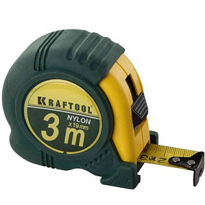 Рулетка KRAFTOOL с нейлоновым покрытием (3м*19мм)
