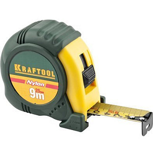 Рулетка KRAFTOOL с нейлоновым покрытием (9м*25мм)
