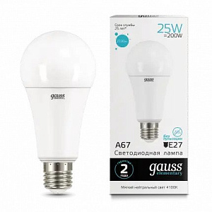 Лампа Gauss Elementary A67 25W 4100K E27 2100lm LED