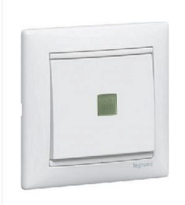 LEGRAND Valena Переключатель 1-клавишный белый с подсветкой