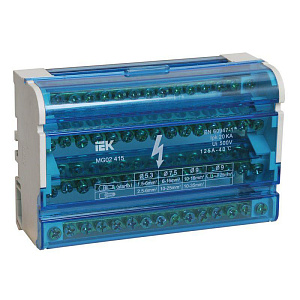 Шина нулевая на DIN рейку в корпусе (кросс-модуль) ШНК 4*15 L+PEN 10-4-15-125
