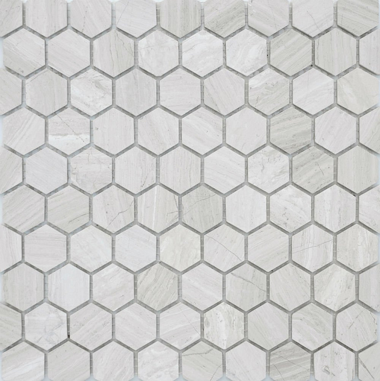 Мозаика Pietrine Travertino silver MAT hex