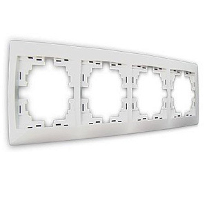 701-0202-154 Lezard Mira белая рамка 4-ая вертикальная