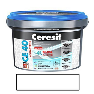 Затирка Ceresit СЕ 40 Aquastatic белая (ведро 2кг)