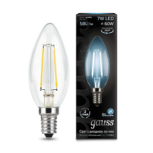Лампа Gauss Filament Свеча E14 7Вт 4100К