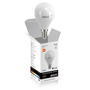Лампа Gauss LED Elementary Clobe 6W E14 2700K