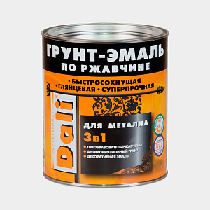 Грунт-эмаль Dali по ржавчине 3в1 красная RAL 3001 глянцевая 2л