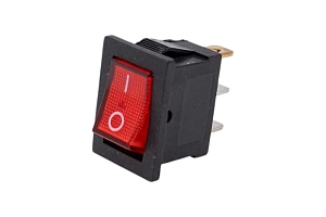 Выключатель Rexant клавишный 12V 15А on-off красный с подсветкой mini 36-2170