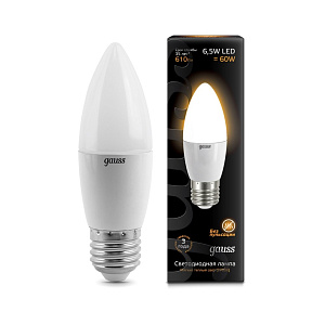 Лампа Gauss LED Candle 6.5W E27 2700К