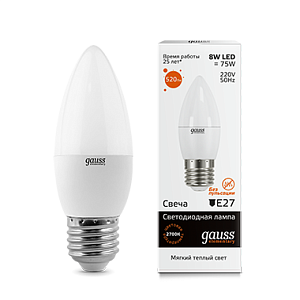 Лампа Gauss LED Elementary Candle 8W E27 2700K 