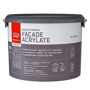 Краска Tikkurila Facade Acrylate база А для фасадов 9л
