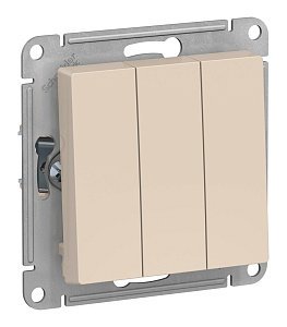 Выключатель Schneider Electric ATLASDESIGN 3-клавишный, скрытый монтаж, бежевый