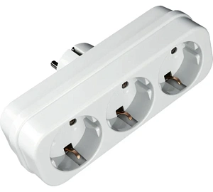 Сетевой разветвитель Uniel линейный 3 розетки 16 А с заземлением белый