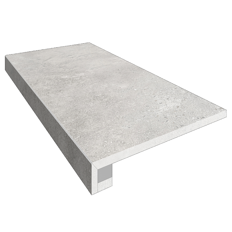 Керамогранит Estima Комплект Traffic Grey Ступень TF01 33x120 с насечками + Подступенок 14,5x120