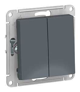 Выключатель Schneider Electric ATLASDESIGN 2-клавишный, скрытый монтаж, грифель