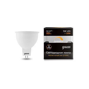 Лампа Gauss LED MR16 5W SMD 2700K диммируемая