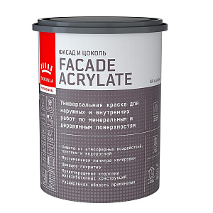 Краска Tikkurila Facade Acrylate база А для фасадов 0,9л