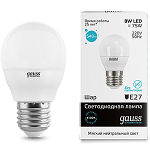 Лампа Gauss LED Elementary Globe 8W E27 4100K 
