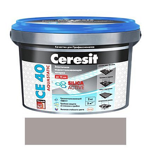 Затирка Ceresit СЕ 40 Aquastatic серая (ведро 2кг)